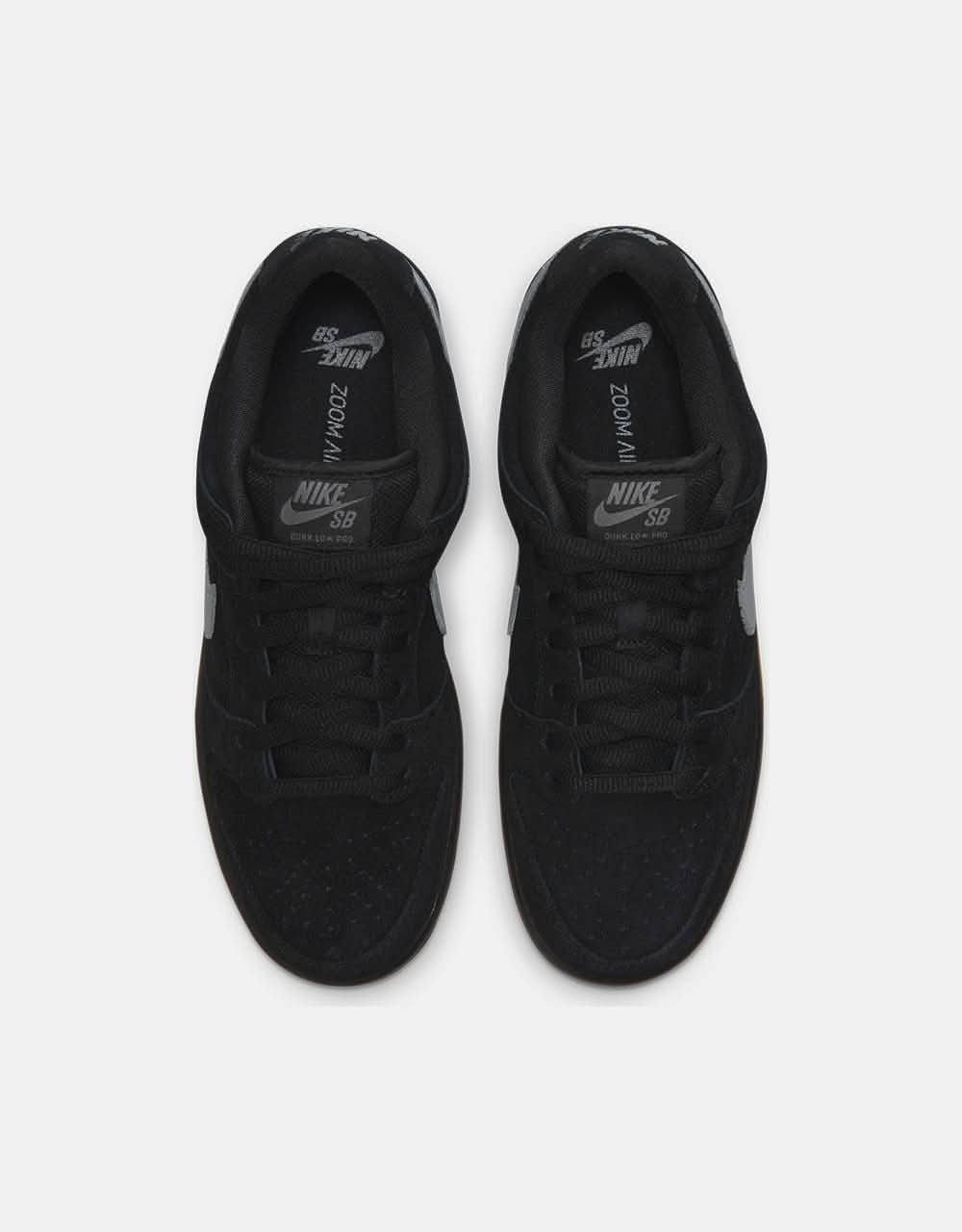 Nike SB Dunk Low Pro Skate Shoes - Black/Cool Grey-Black-Black - Image 5