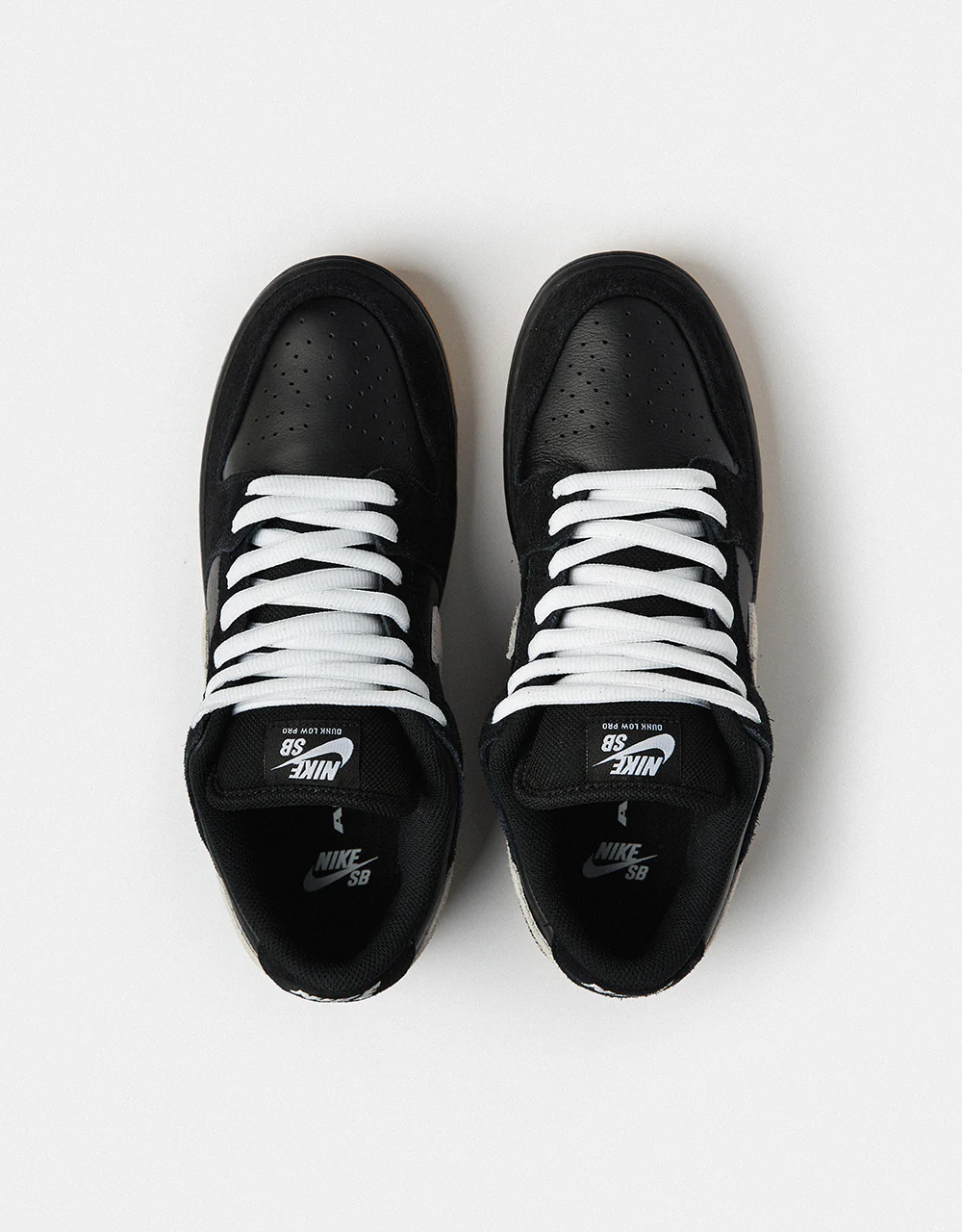 Nike SB Dunk Low Pro Skate Shoes - Black/White-Black-Gum Light Brown - Image 4