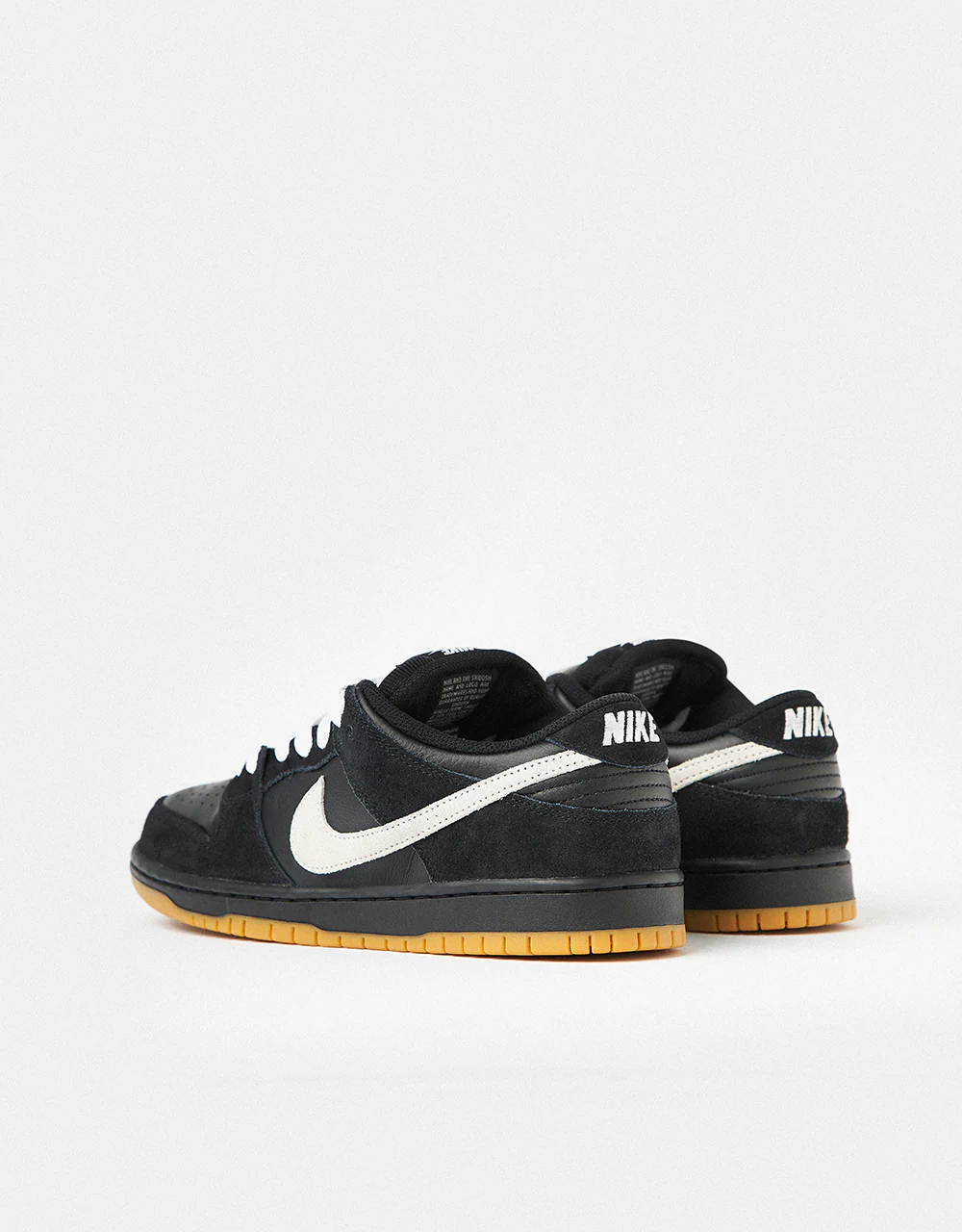 Nike SB Dunk Low Pro Skate Shoes - Black/White-Black-Gum Light Brown - Image 5
