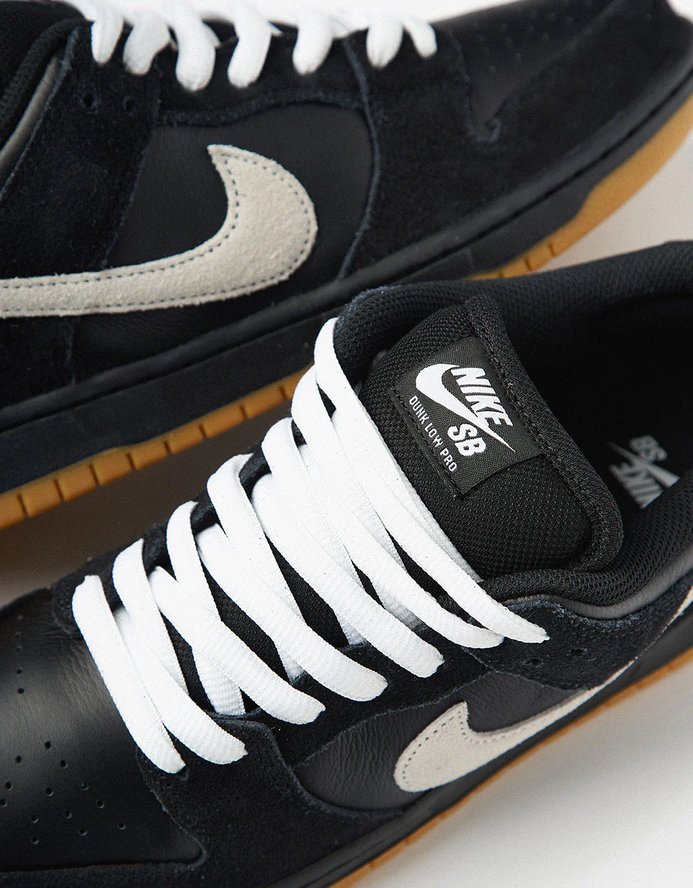 Nike SB Dunk Low Pro Skate Shoes - Black/White-Black-Gum Light Brown - Image 9