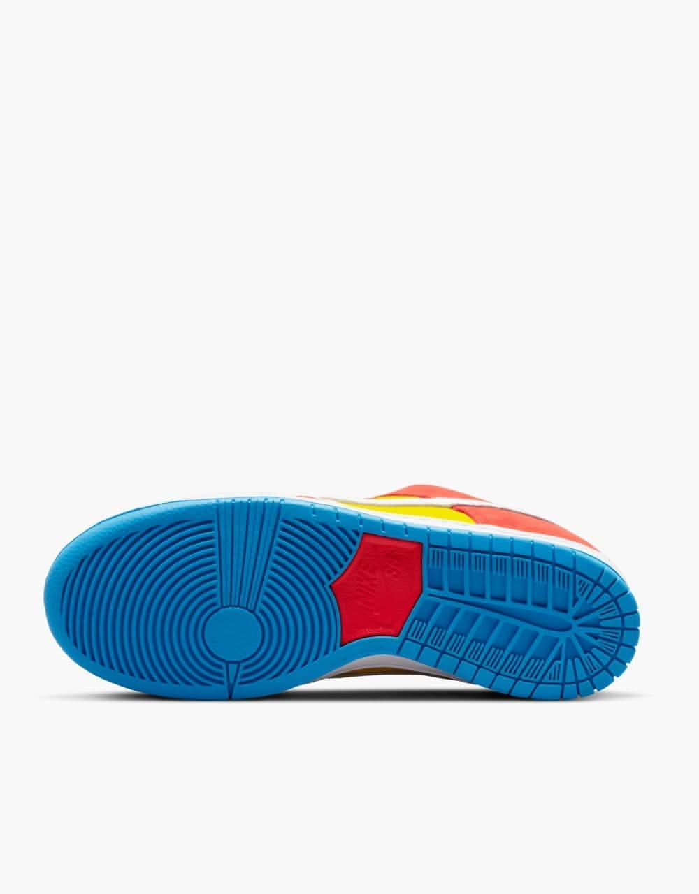 Nike SB 'Bart' Dunk Low Pro Skate Shoes - Habanero Red/White-Blue Hero - Image 10