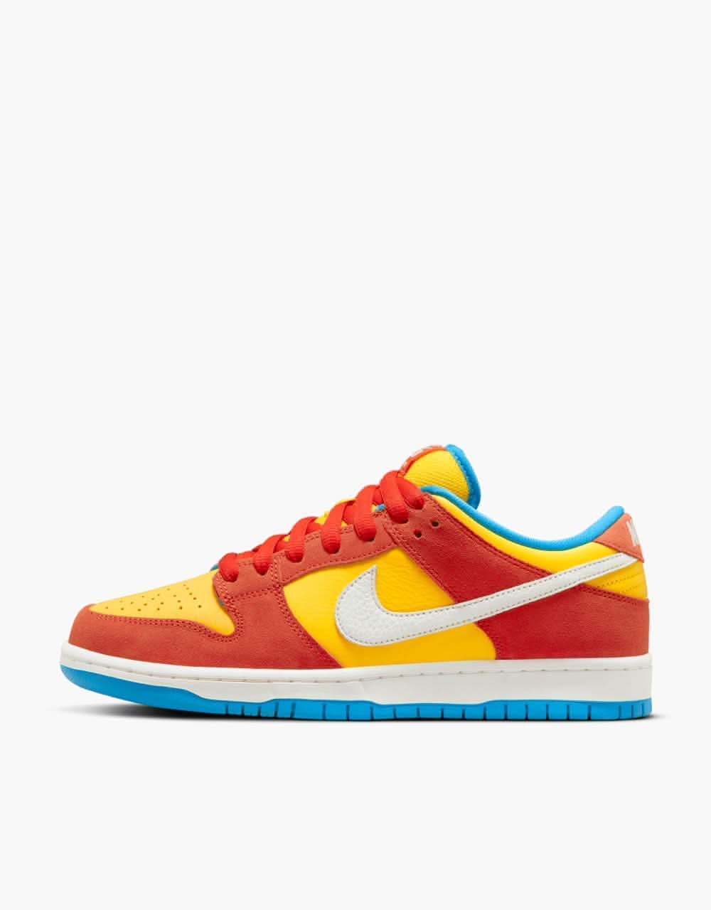 Nike SB 'Bart' Dunk Low Pro Skate Shoes - Habanero Red/White-Blue Hero - Image 3