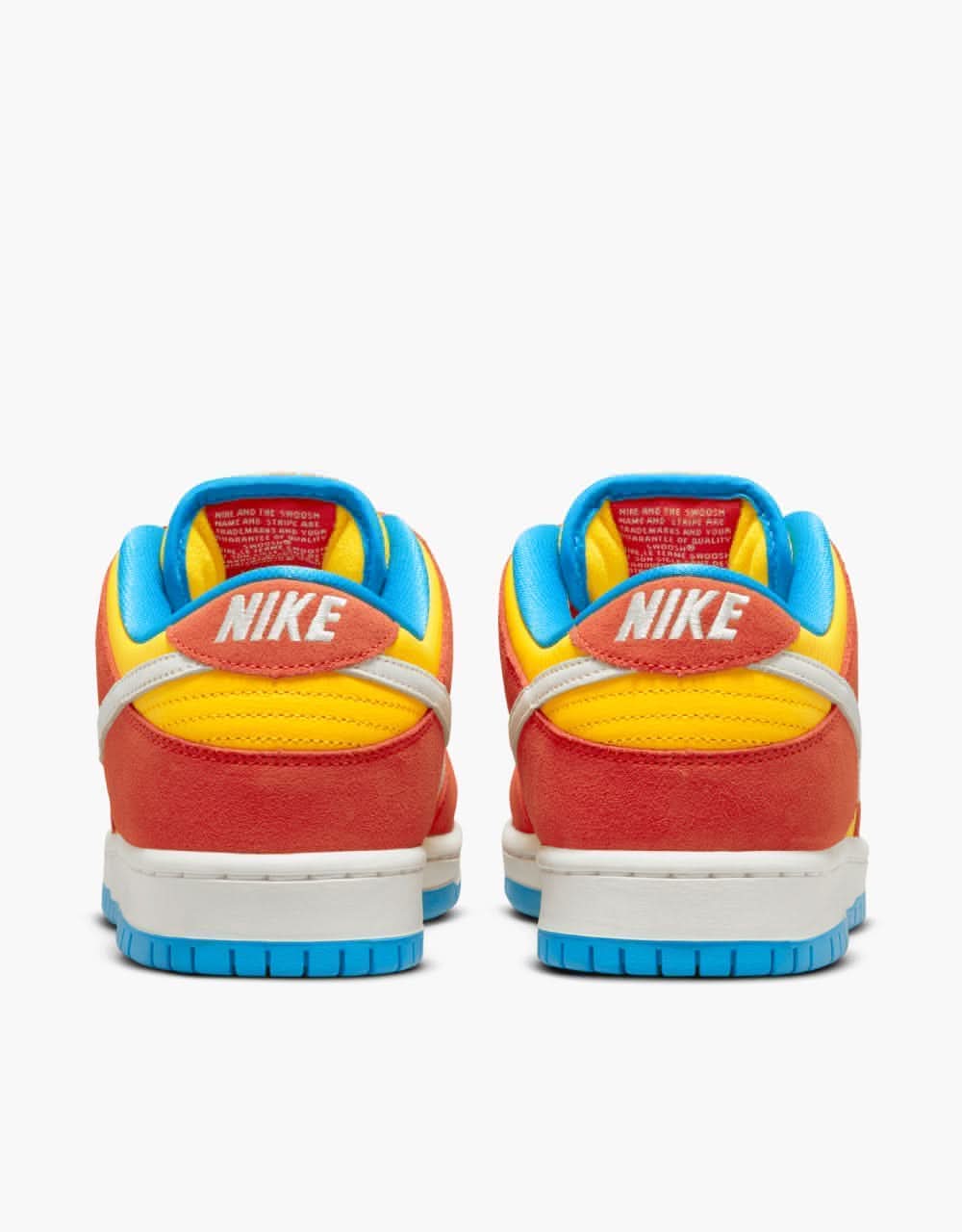 Nike SB 'Bart' Dunk Low Pro Skate Shoes - Habanero Red/White-Blue Hero - Image 4