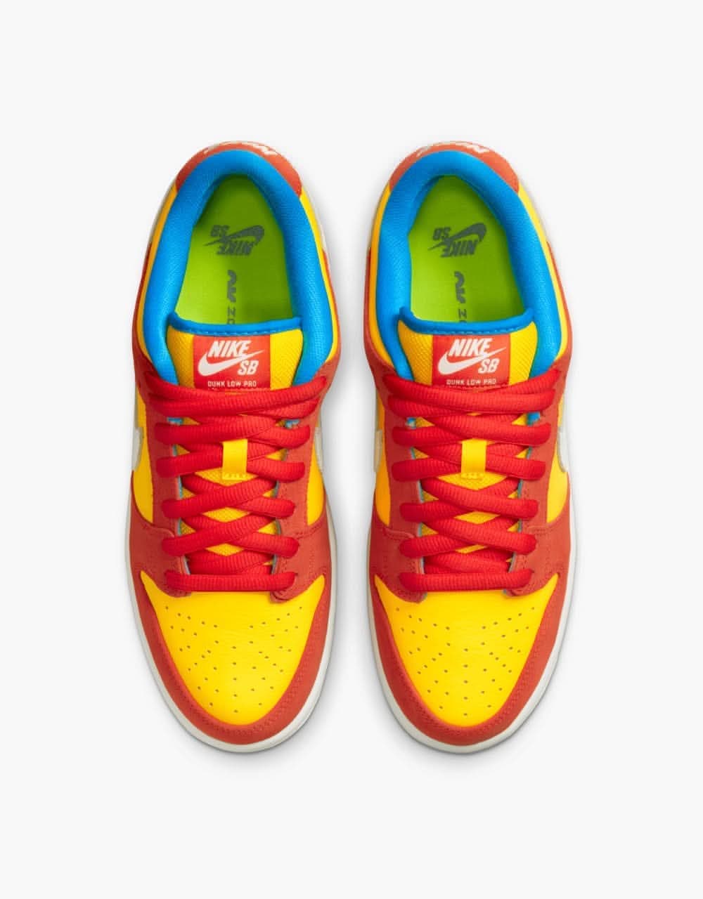 Nike SB 'Bart' Dunk Low Pro Skate Shoes - Habanero Red/White-Blue Hero - Image 5