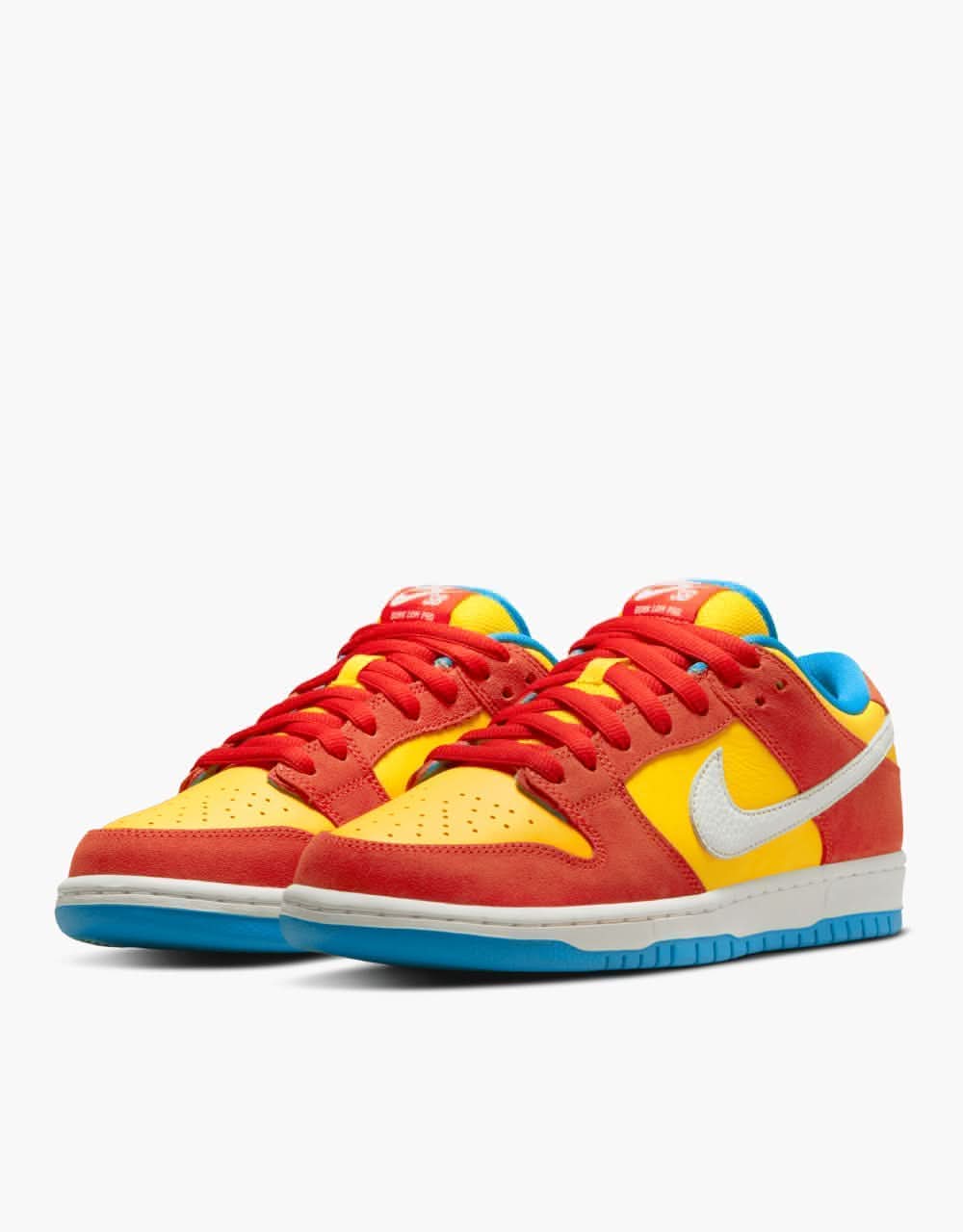 Nike SB 'Bart' Dunk Low Pro Skate Shoes - Habanero Red/White-Blue Hero - Image 8