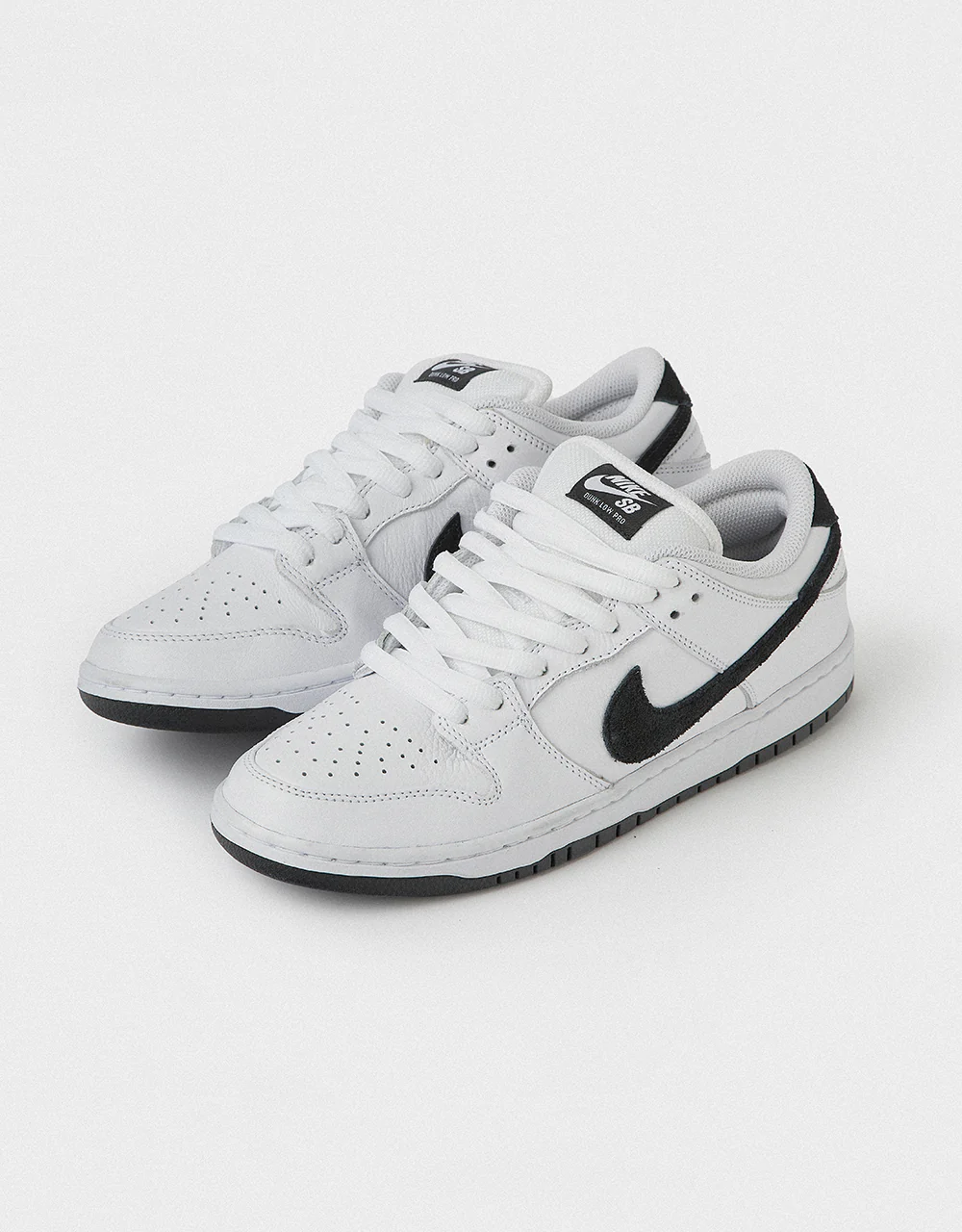 Nike SB Dunk Low Pro Skate Shoes - White/Black-White-Black - Image 3