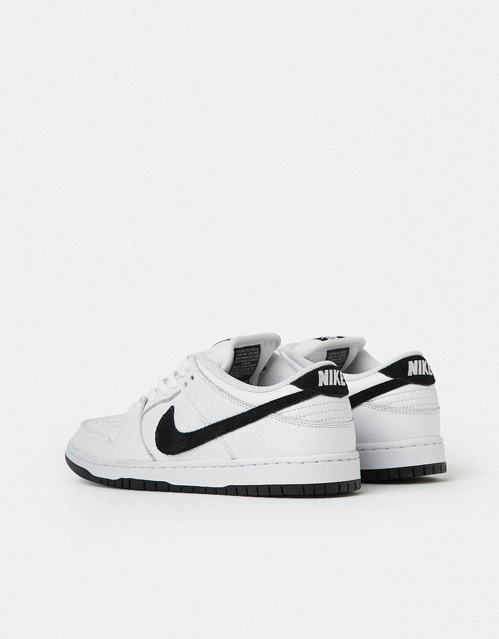 Nike SB Dunk Low Pro Skate Shoes - White/Black-White-Black - Image 5
