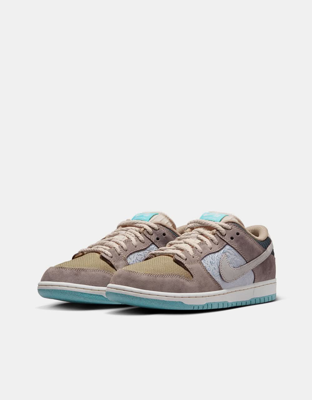 Nike SB Dunk Low Pro WC Skate Shoes - Baroque Brown/Summit White-Sanddrift-Dk Smoke Grey-Paradise Aqua-Dragon Red - Image 2