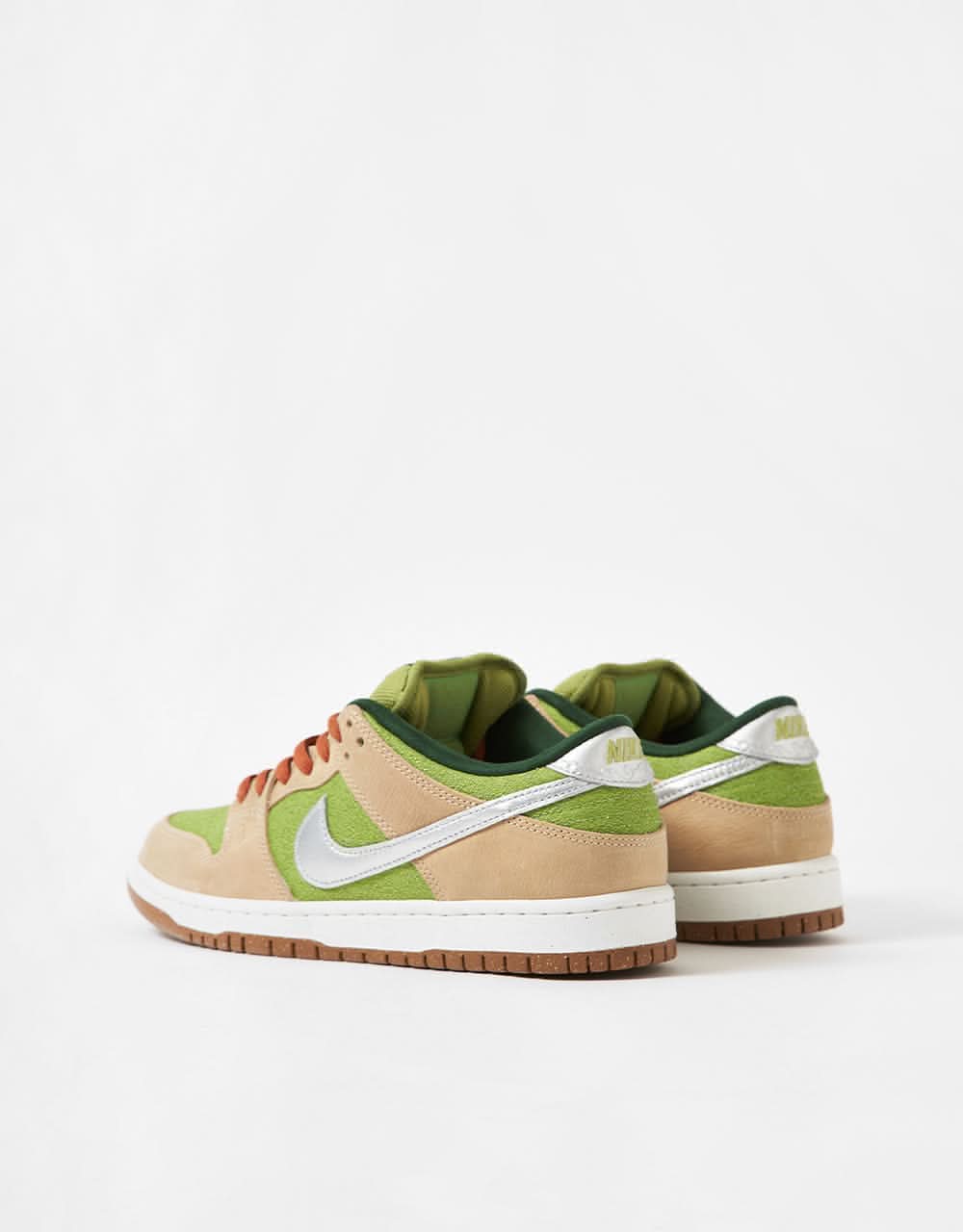 Nike SB 'Escargot' Dunk Low Pro WC Skate Shoes - Sesame/Metallic Silver-Pear-Fir - Image 7