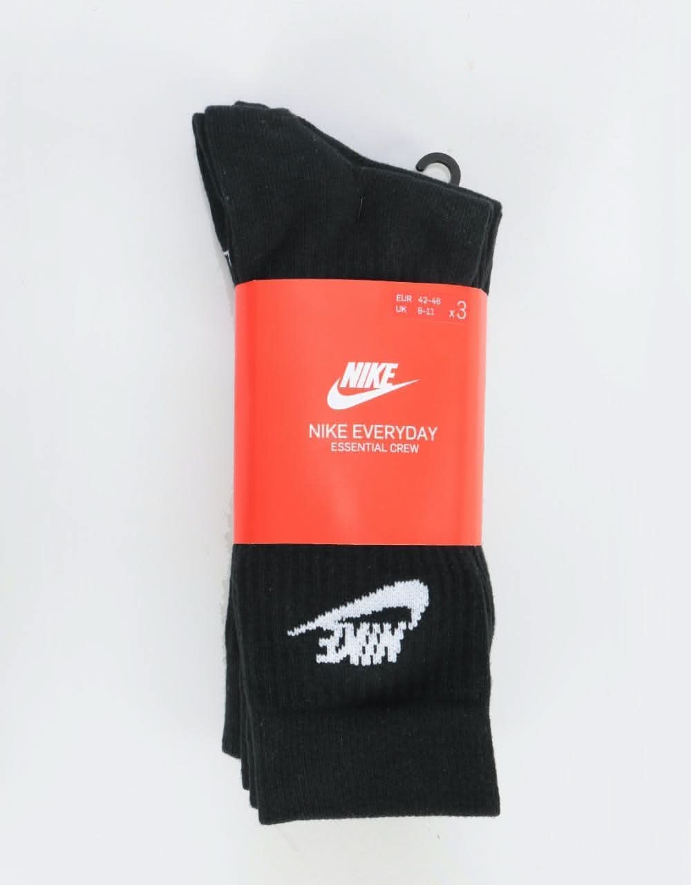 Nike Everyday Essential 3 Pack Crew Socks - Black/White - Image 2