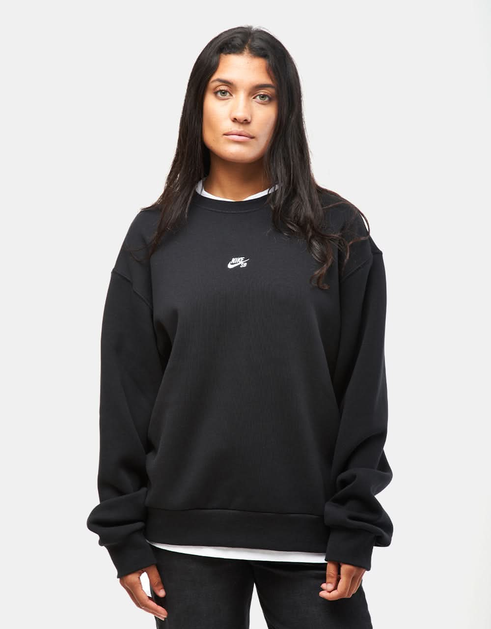 Nike SB Essential Logo Crew - Black/White - Image 5