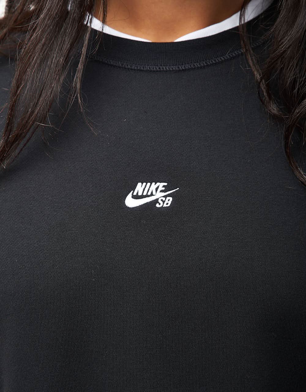 Nike SB Essential Logo Crew - Black/White - Image 8
