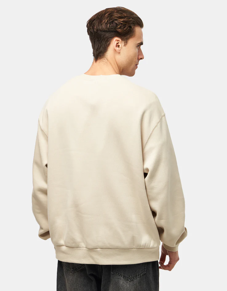 Nike SB Essential Logo Crew - Light Khaki/White - Image 2