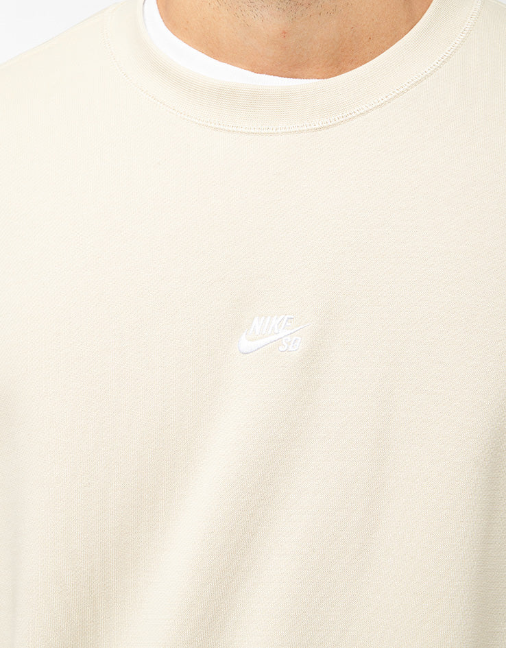 Nike SB Essential Logo Crew - Light Khaki/White - Image 3