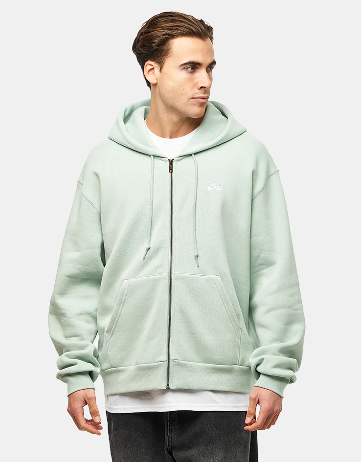 Nike SB Essential Logo Full Zip Hoodie - Pistachio Frost/White - Image 3