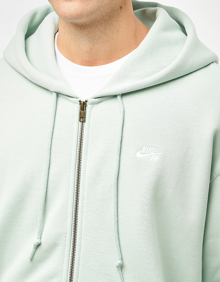 Nike SB Essential Logo Full Zip Hoodie - Pistachio Frost/White - Image 4