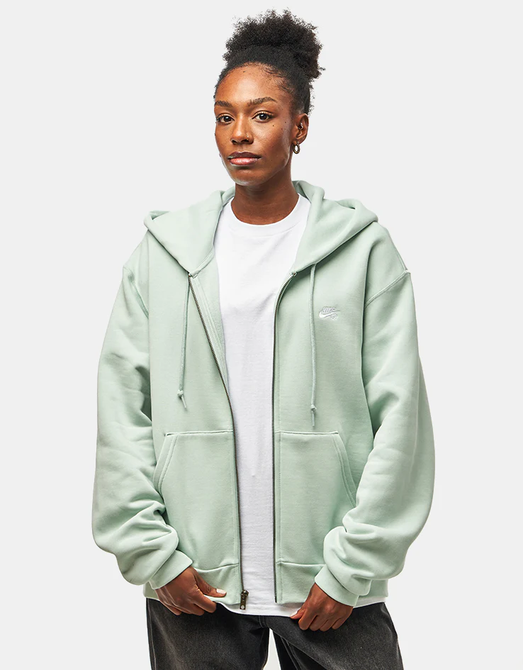 Nike SB Essential Logo Full Zip Hoodie - Pistachio Frost/White - Image 7