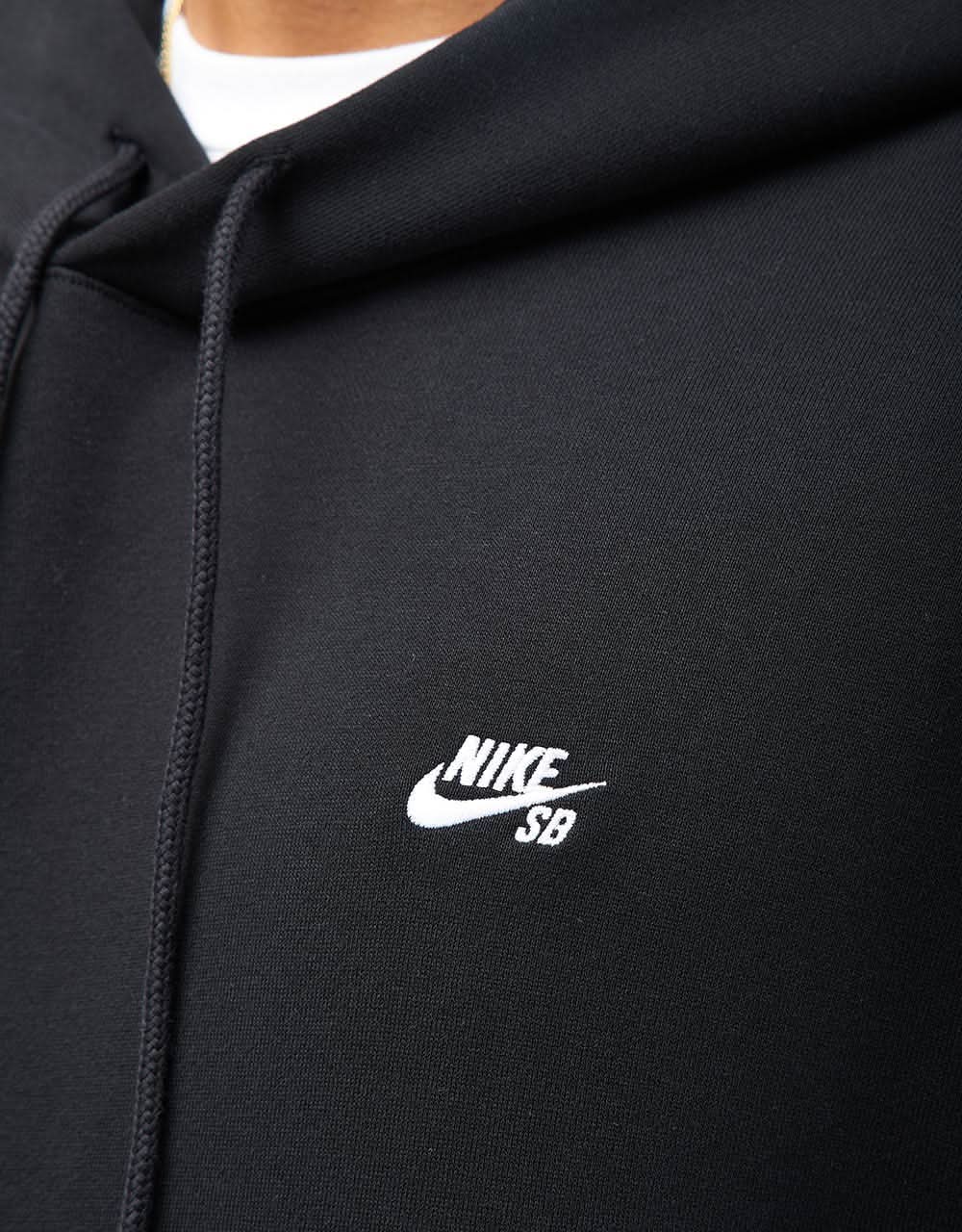 Nike SB Essential Logo Pullover Hoodie - Black/White - Image 4