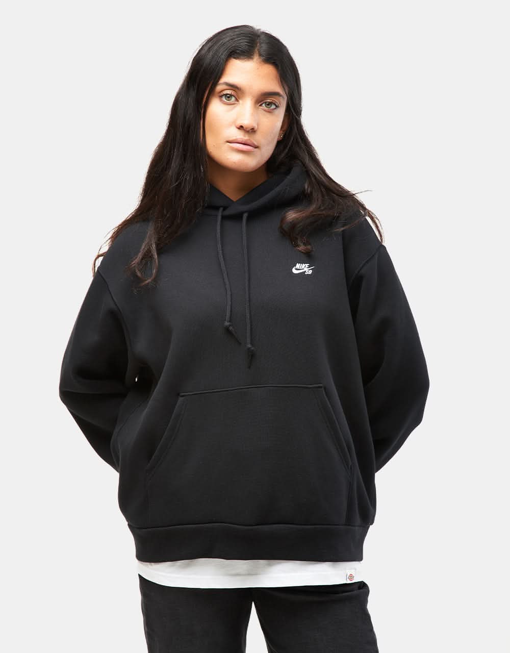 Nike SB Essential Logo Pullover Hoodie - Black/White - Image 6