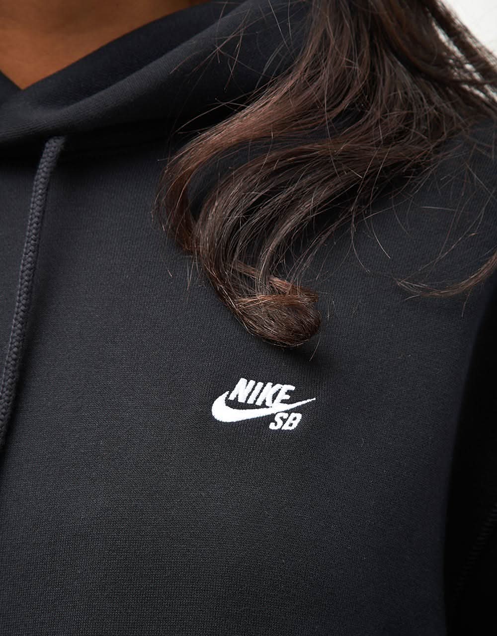 Nike SB Essential Logo Pullover Hoodie - Black/White - Image 9