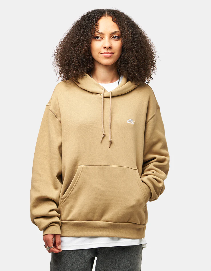 Nike SB Essential Logo Pullover Hoodie - Parachute Beige/White - Image 4