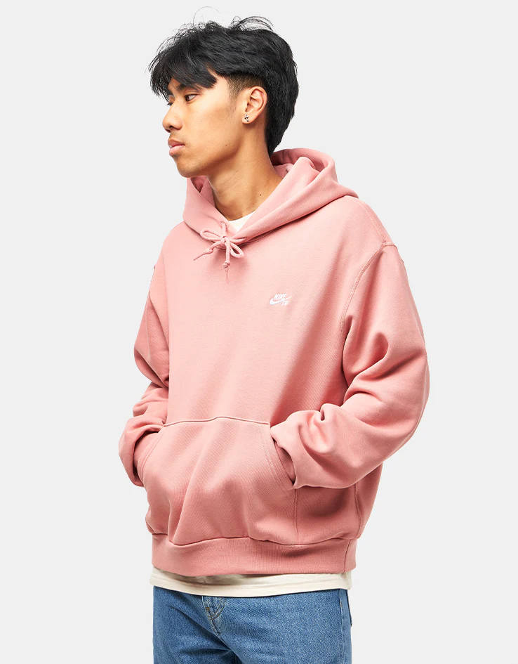 Nike SB Essential Logo Pullover Hoodie - Red Stardust/White - Image 2