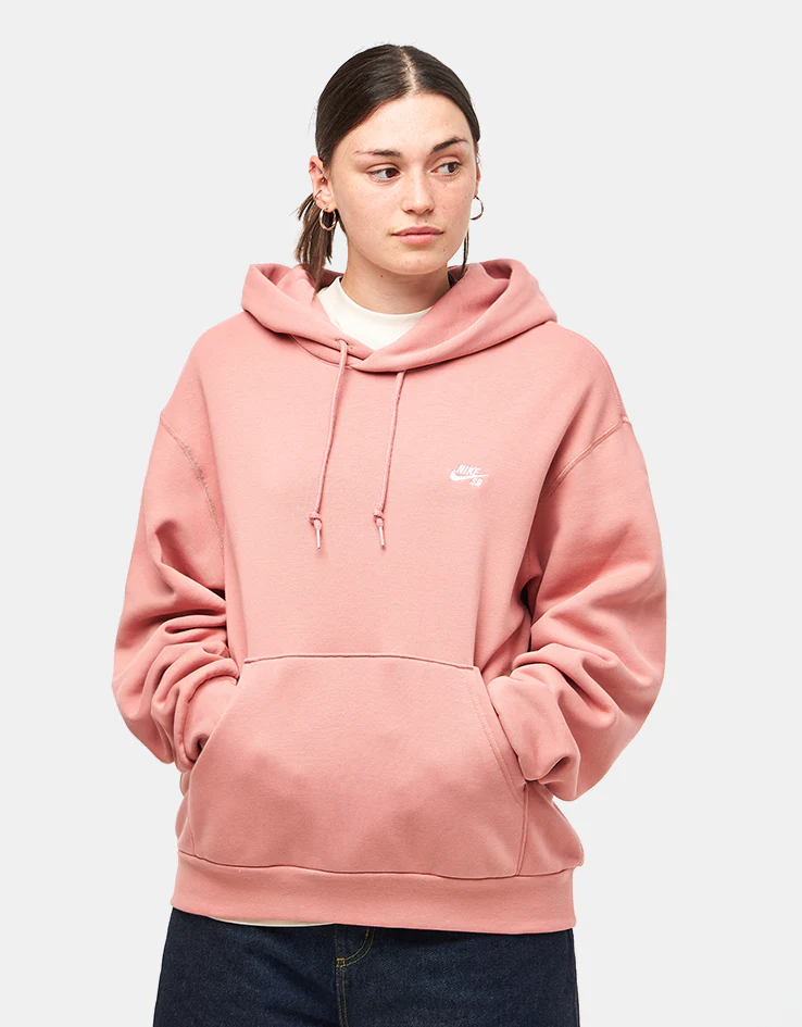 Nike SB Essential Logo Pullover Hoodie - Red Stardust/White - Image 5