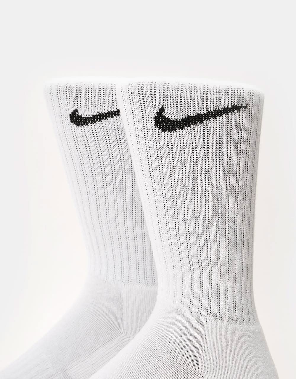 Nike SB Everyday Cushioned 6 Pack Crew Socks - White/Black - Image 3