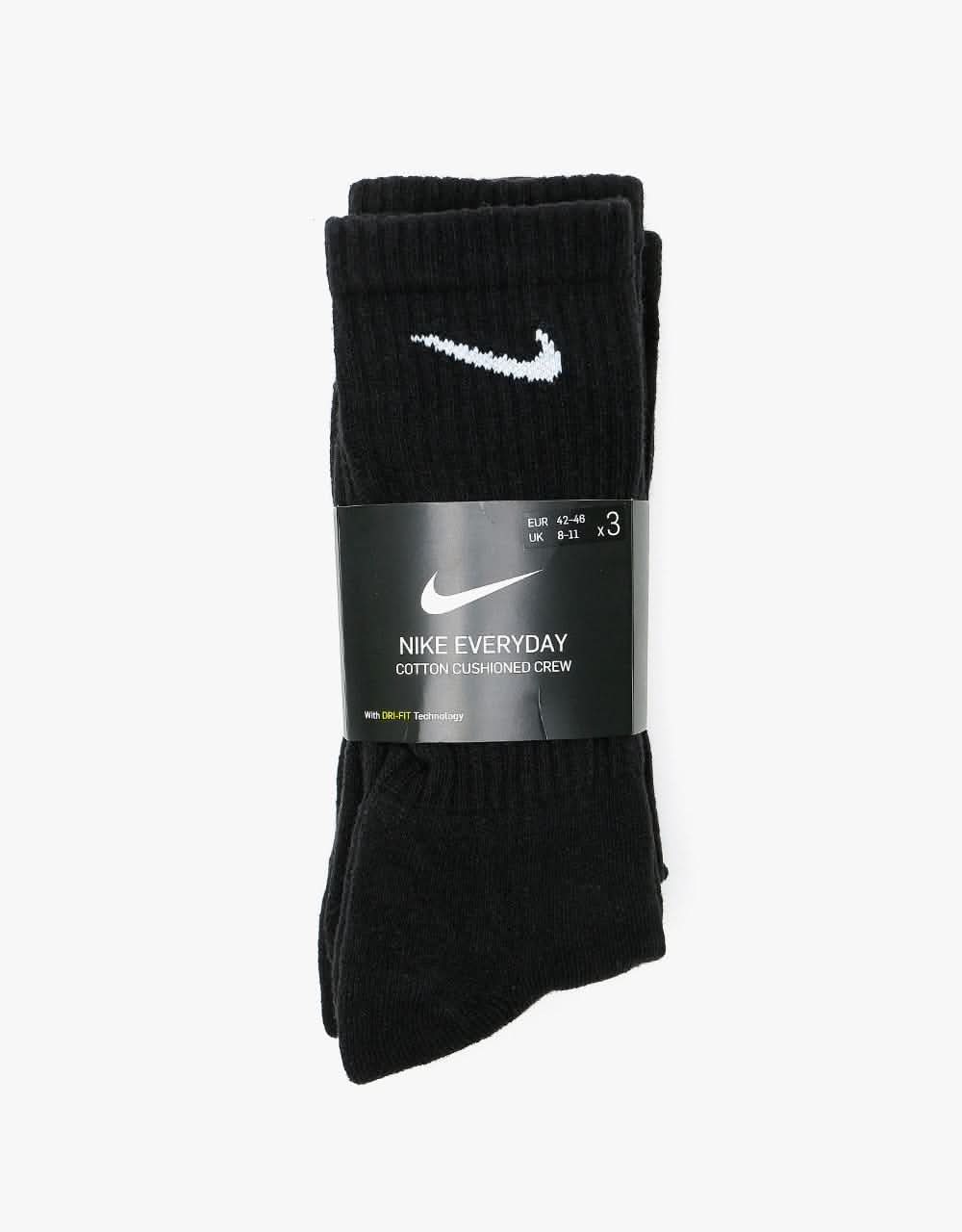 Nike SB Everyday Cushioned Socks 3 Pack - Black/White - Image 2