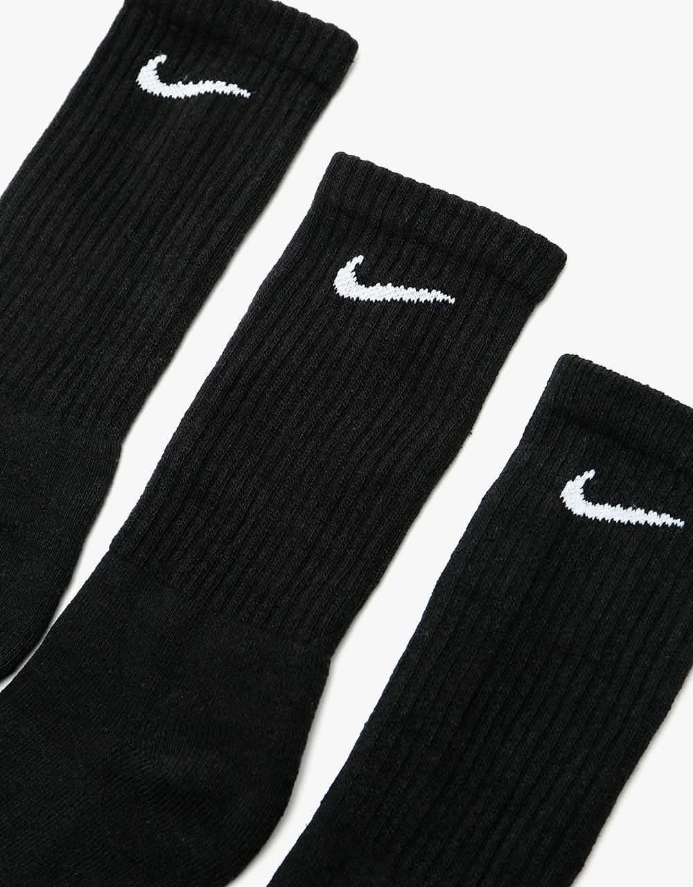 Nike SB Everyday Cushioned Socks 3 Pack - Black/White - Image 3