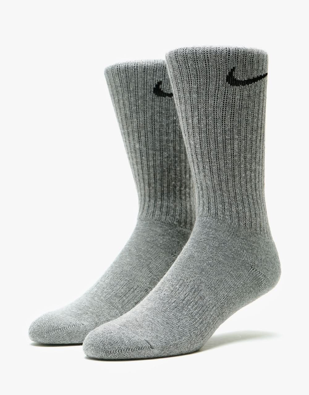 Nike SB Everyday Cushioned Socks 3 Pack - Black/White/Heather Grey - Image 4