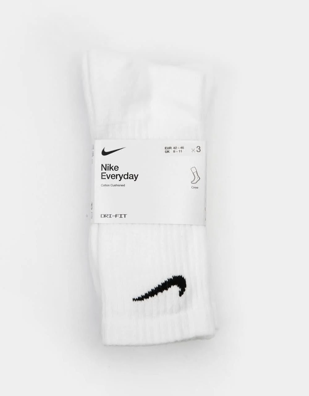 Nike SB Everyday Cushioned Socks 3 Pack - White/Black - Image 3