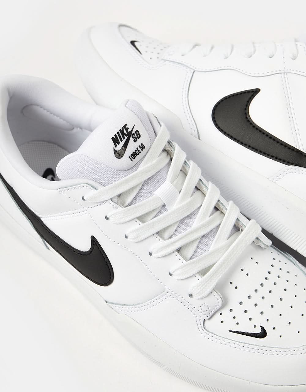 Nike SB Force 58 Premium Skate Shoes - White/Black-White-White - Image 4