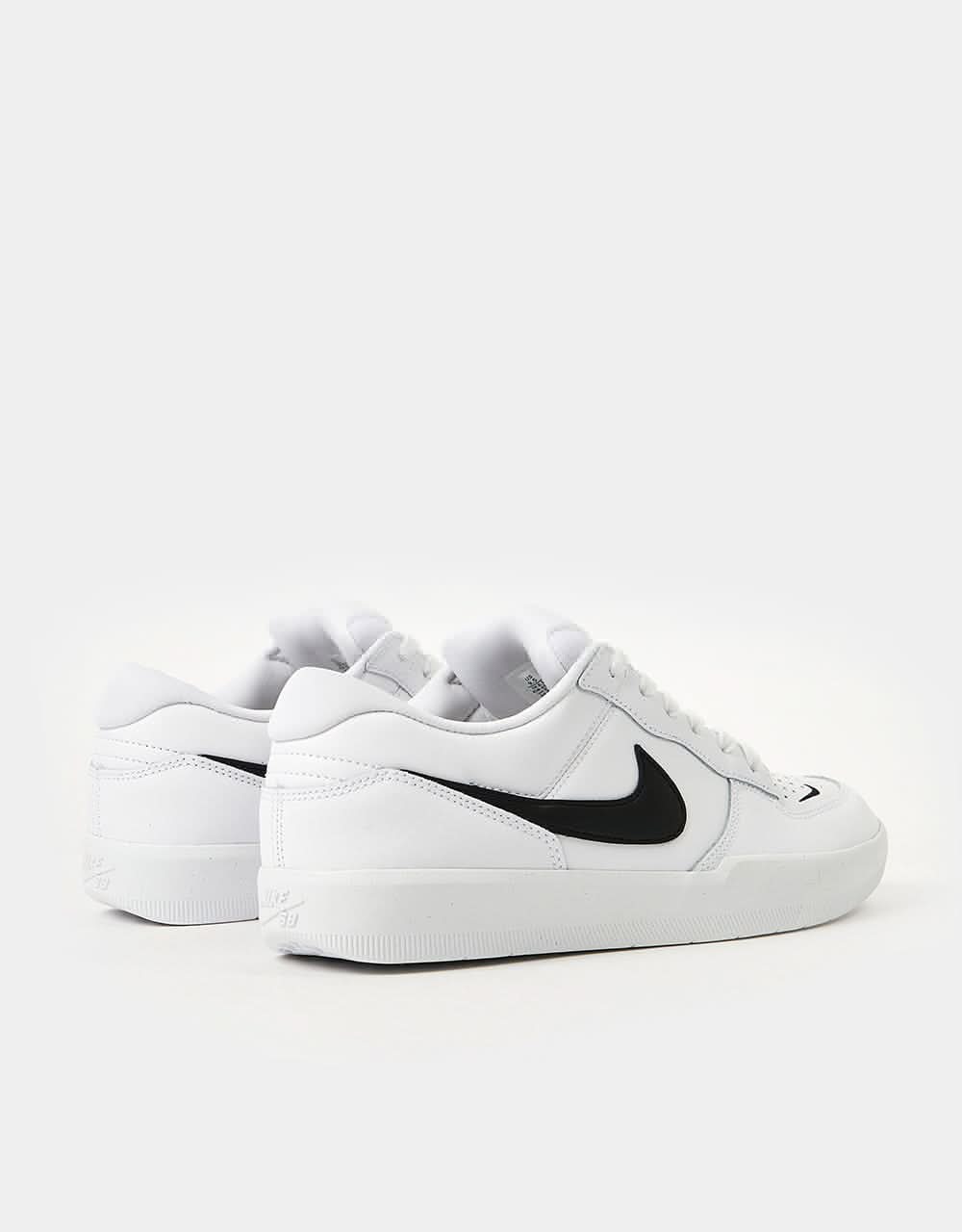 Nike SB Force 58 Premium Skate Shoes - White/Black-White-White - Image 8