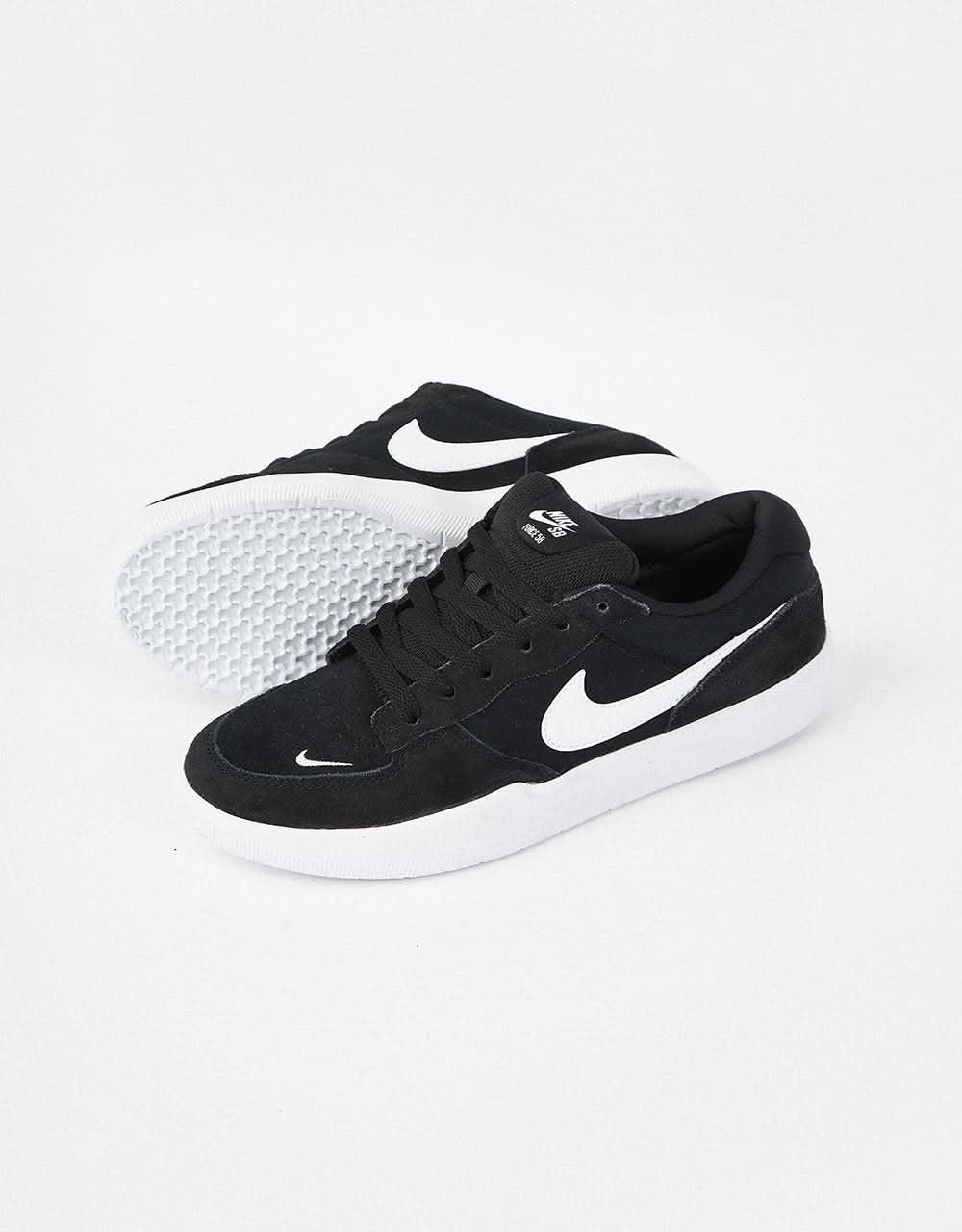 Nike SB Force 58 Skate Shoes - Black/White-Black - Image 4