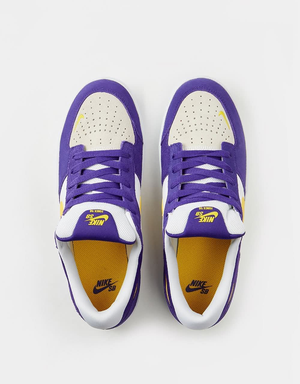 Nike SB Force 58 Skate Shoes - Court Purple/Amarillo-White-White - Image 5