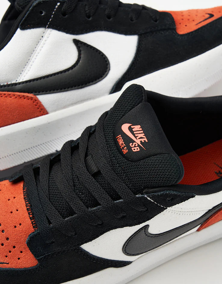 Nike SB Force 58 Skate Shoes - White/Black-Cosmic Clay-White - Image 7