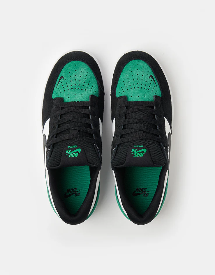 Nike SB Force 58 Skate Shoes - White/Black-Stadium Green-White - Image 2