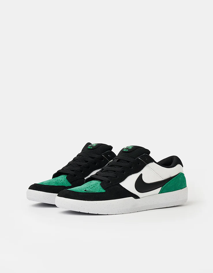 Nike SB Force 58 Skate Shoes - White/Black-Stadium Green-White - Image 3
