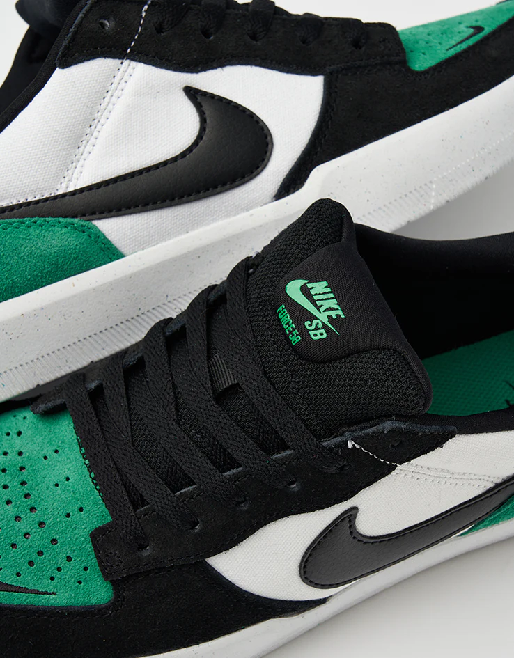 Nike SB Force 58 Skate Shoes - White/Black-Stadium Green-White - Image 7