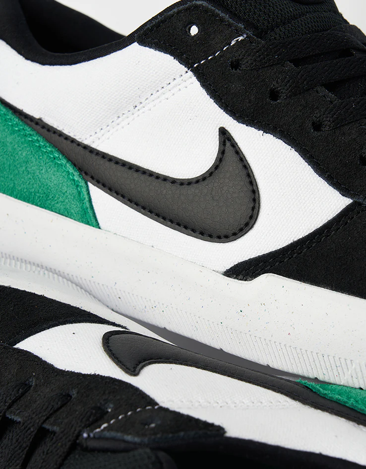 Nike SB Force 58 Skate Shoes - White/Black-Stadium Green-White - Image 8