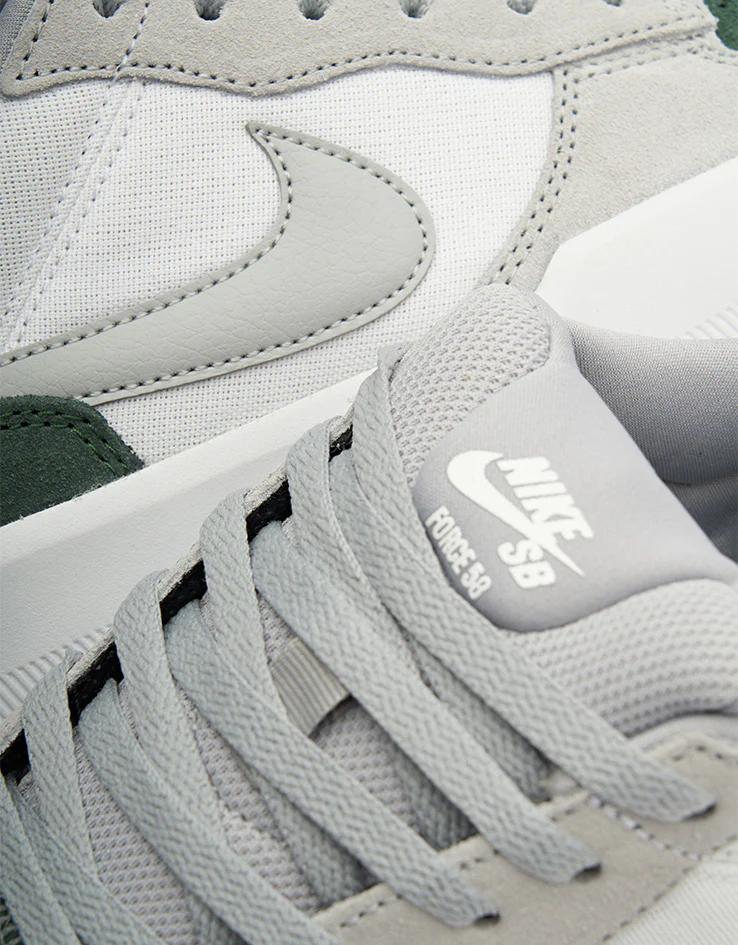 Nike SB Force 58 Skate Shoes - White/Flt Silver-Fir-White - Image 7