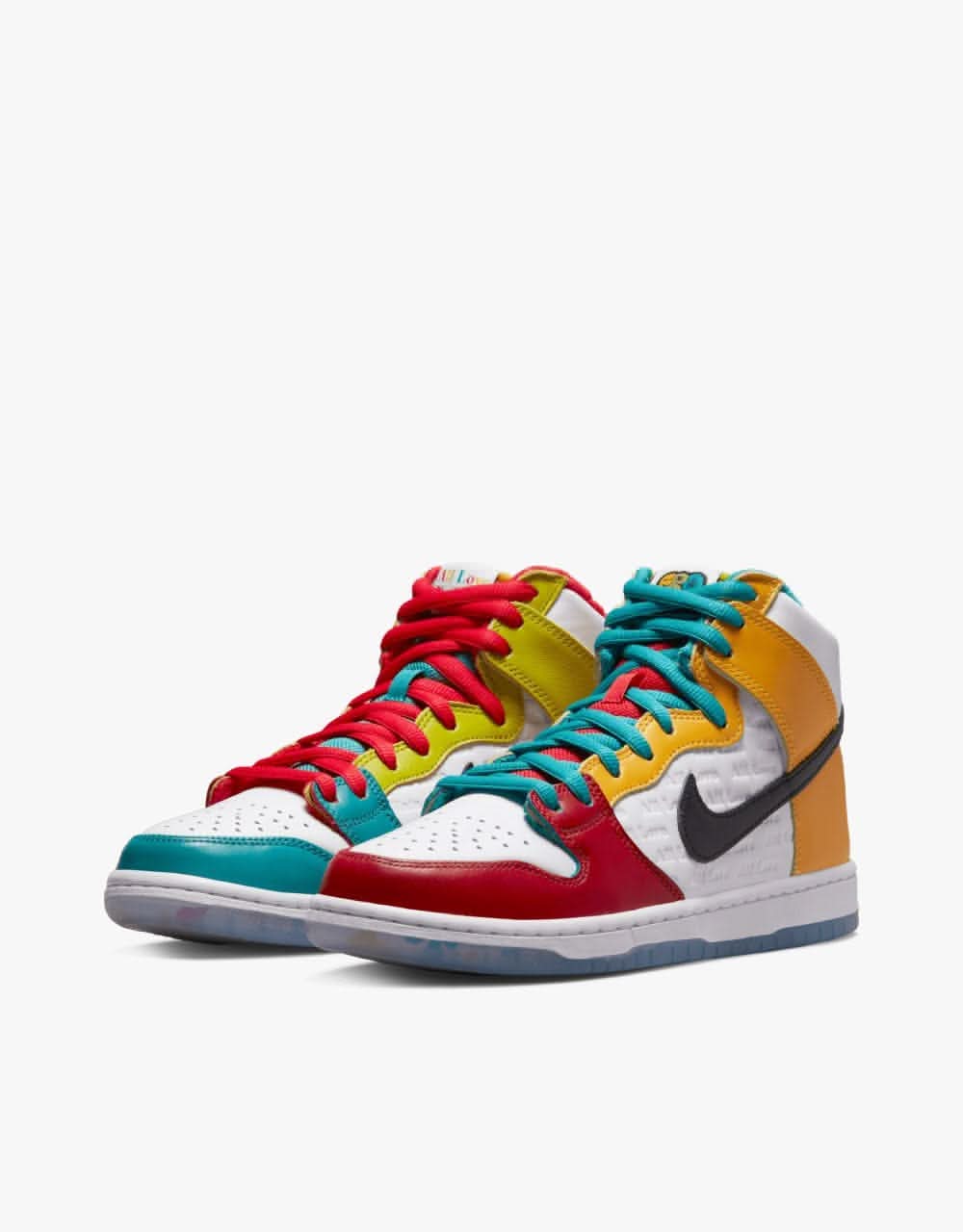 Nike SB 'froSkate' Dunk High Pro Skate Shoes - White/Metallic Gold-University Red - Image 4