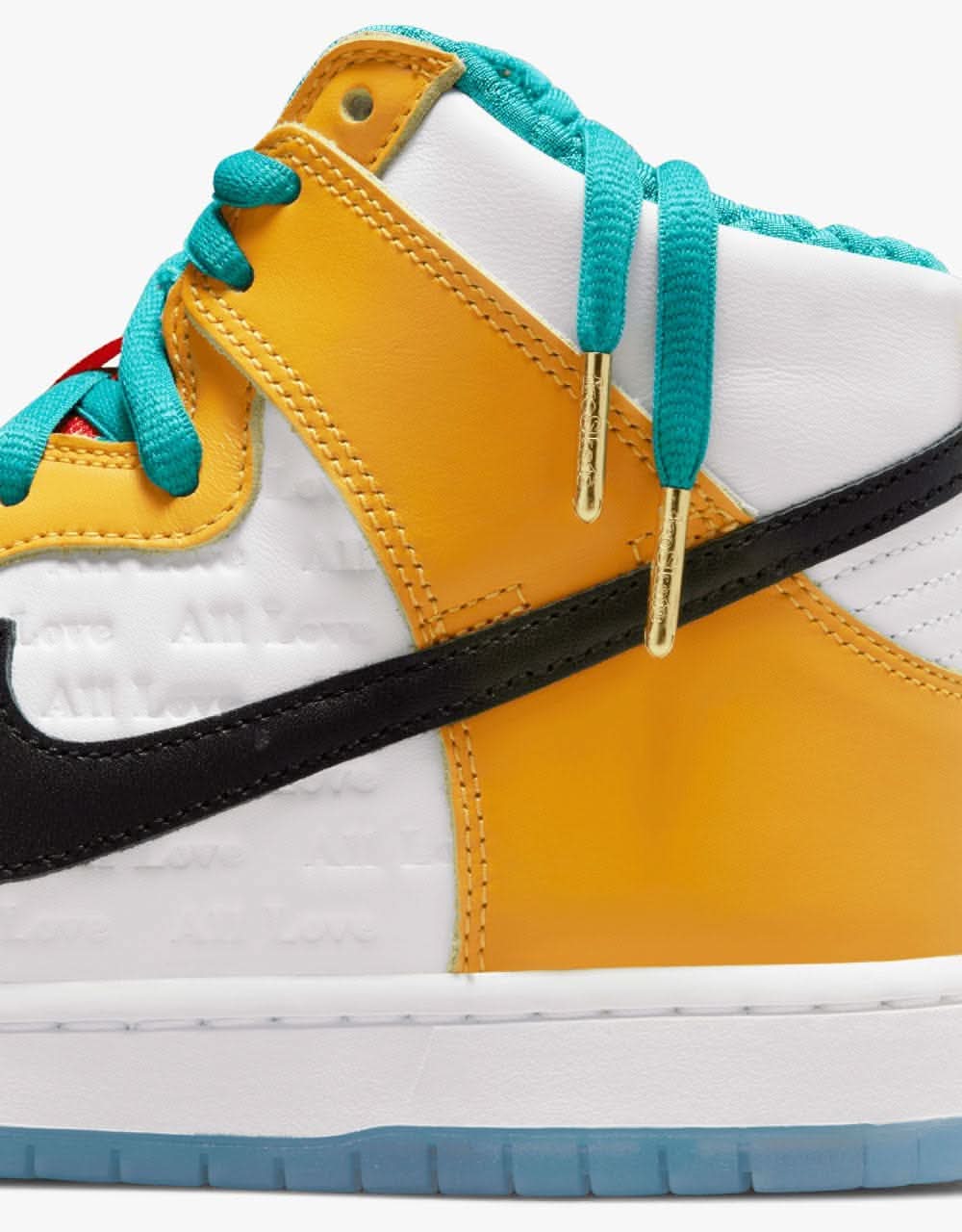 Nike SB 'froSkate' Dunk High Pro Skate Shoes - White/Metallic Gold-University Red - Image 6