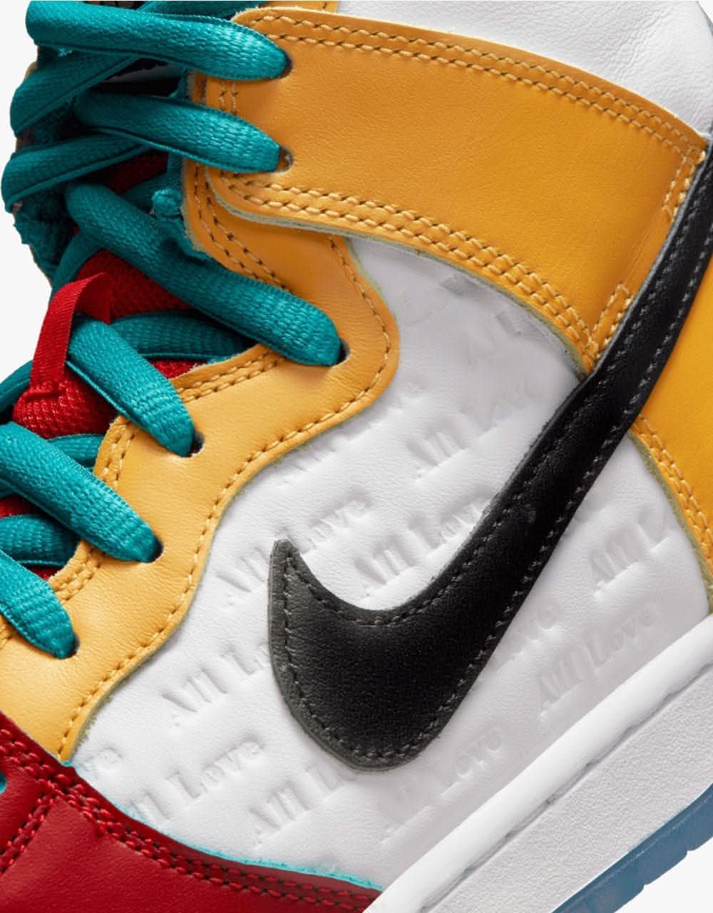 Nike SB 'froSkate' Dunk High Pro Skate Shoes - White/Metallic Gold-University Red - Image 7