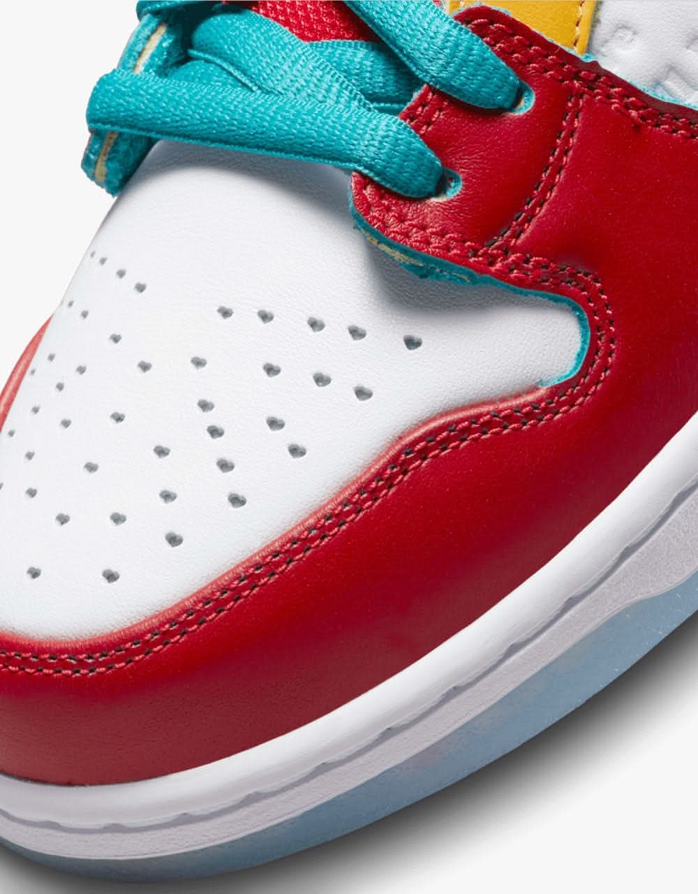 Nike SB 'froSkate' Dunk High Pro Skate Shoes - White/Metallic Gold-University Red - Image 9