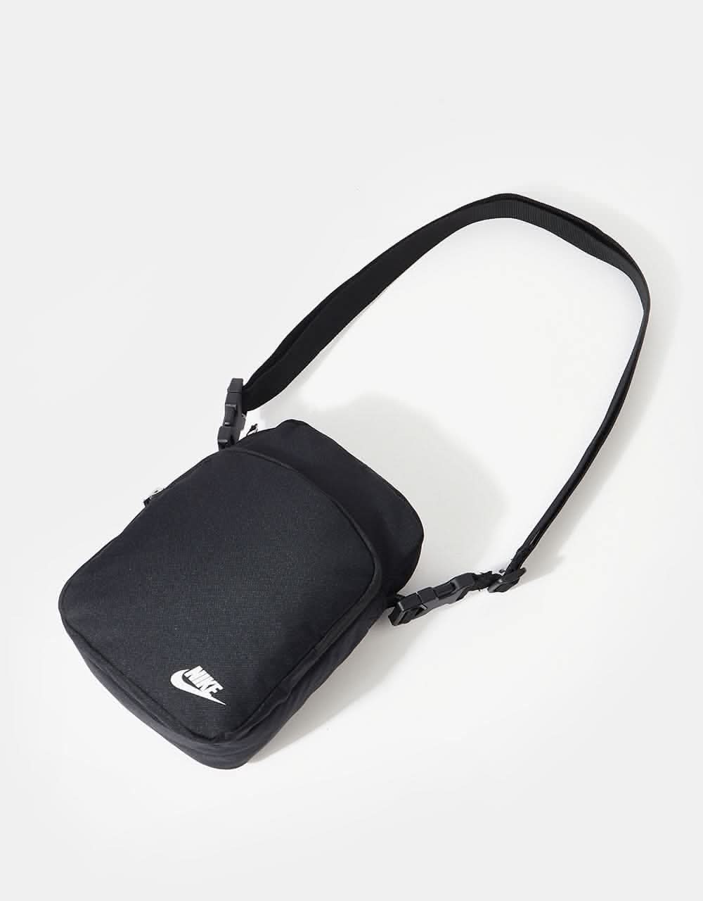 Nike Heritage Cross Body Bag SF - Black/Black/White - Image 3