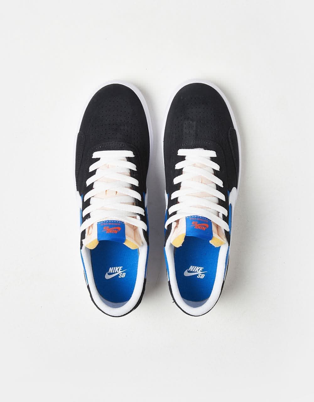 Nike SB Heritage Vulc Skate Shoes - Black/White-Signal Blue-Safety Orange-Black - Image 2
