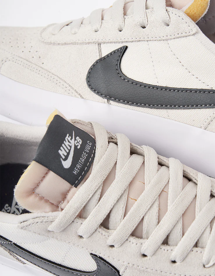 Nike SB Heritage Vulc Skate Shoes - Vast Grey/Iron Grey-Vast Grey-White - Image 6