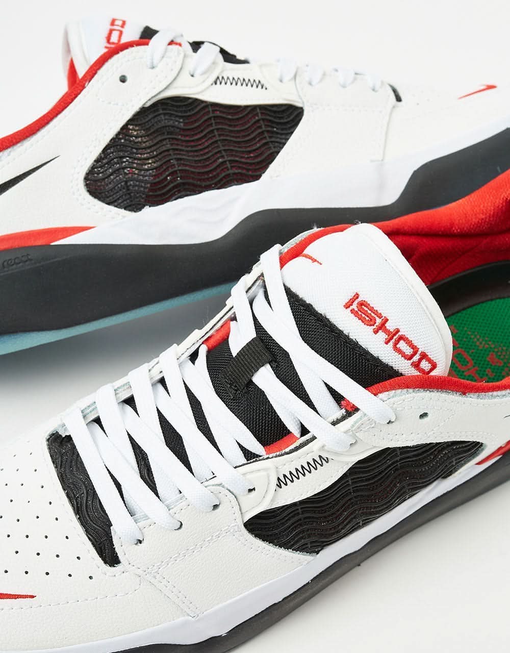 Nike SB Ishod Premium Skate Shoes - White/Black-University Red-Black - Image 4